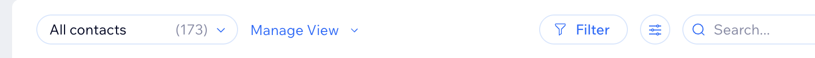 Client contact list showing 173 captured contacts